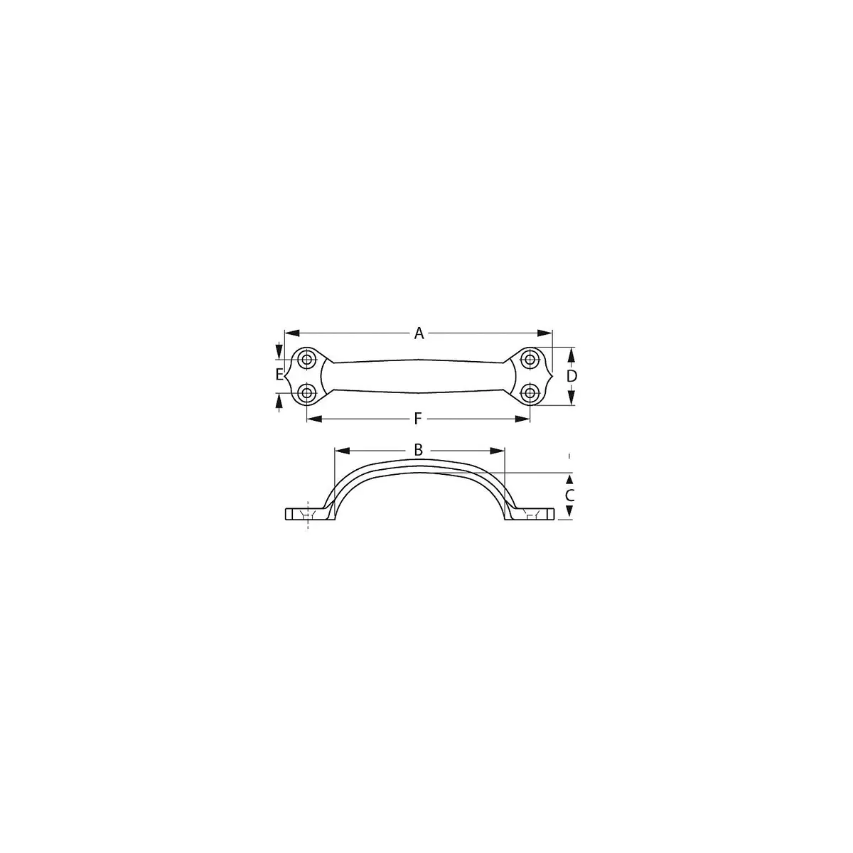 Sea Dog 222345-1 Seadog Deluxe 4" Lift Handle, Chrome/Brass 1
