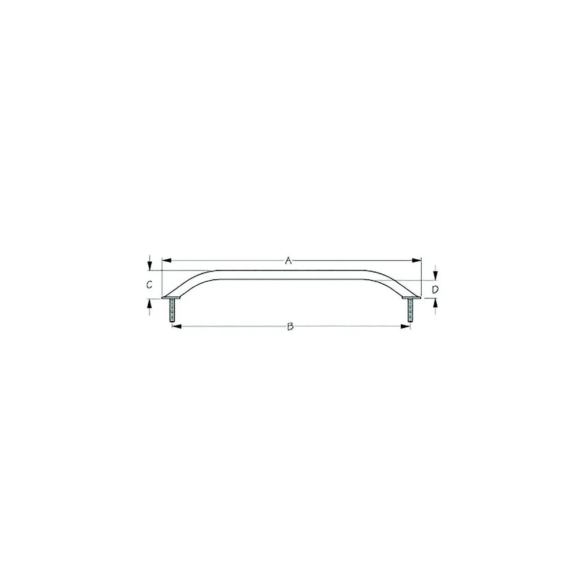 Sea Dog 254628-1 Stud Mount Flanged Handrail, Stainless, 7/8" Tube, 25-1/4" Long, 5/16"-18 Fastener 1