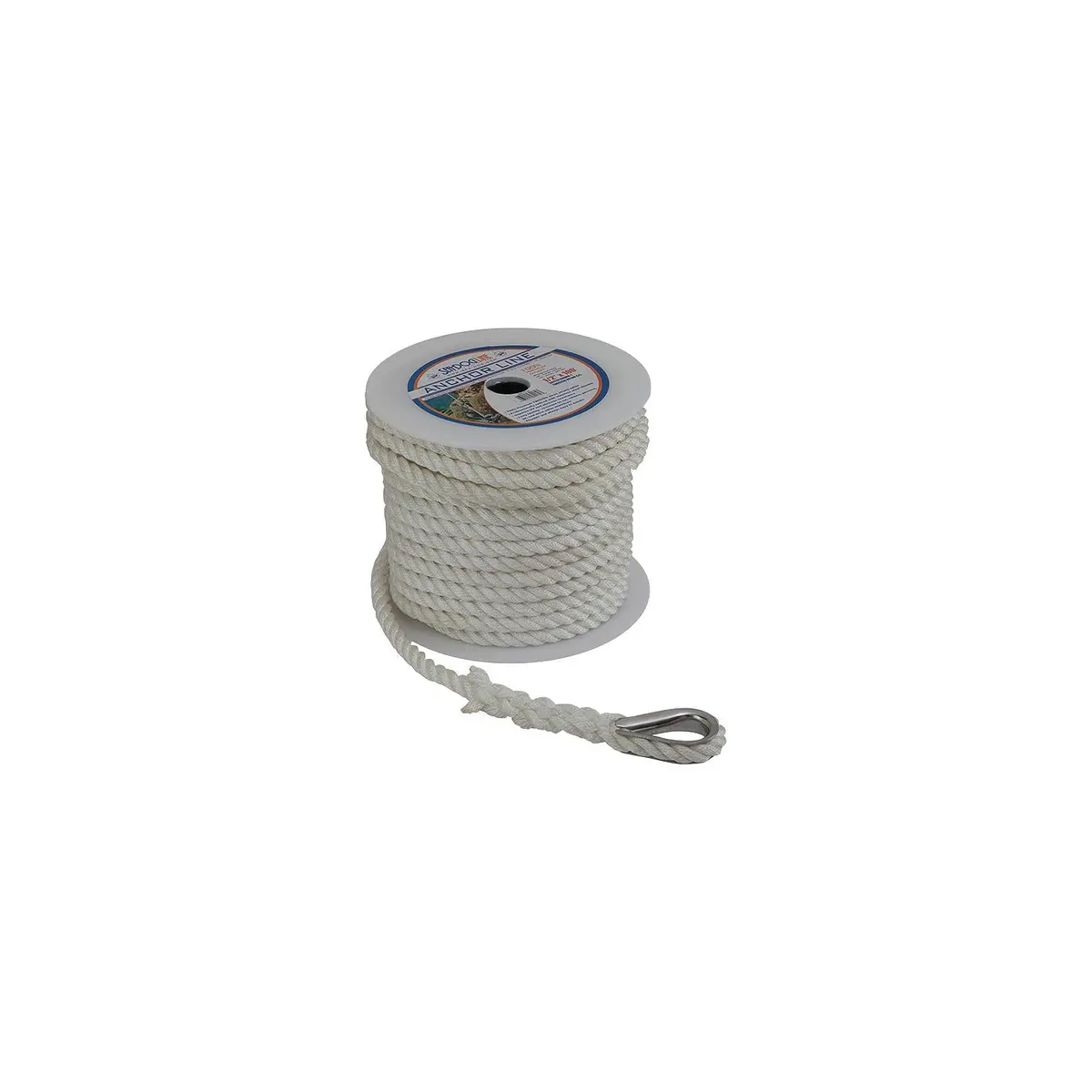 Sea Dog 301110150Wh-1 Premium Twisted 3-Strand Nylon Anchor Line, 3/8" Ã— 150' 1