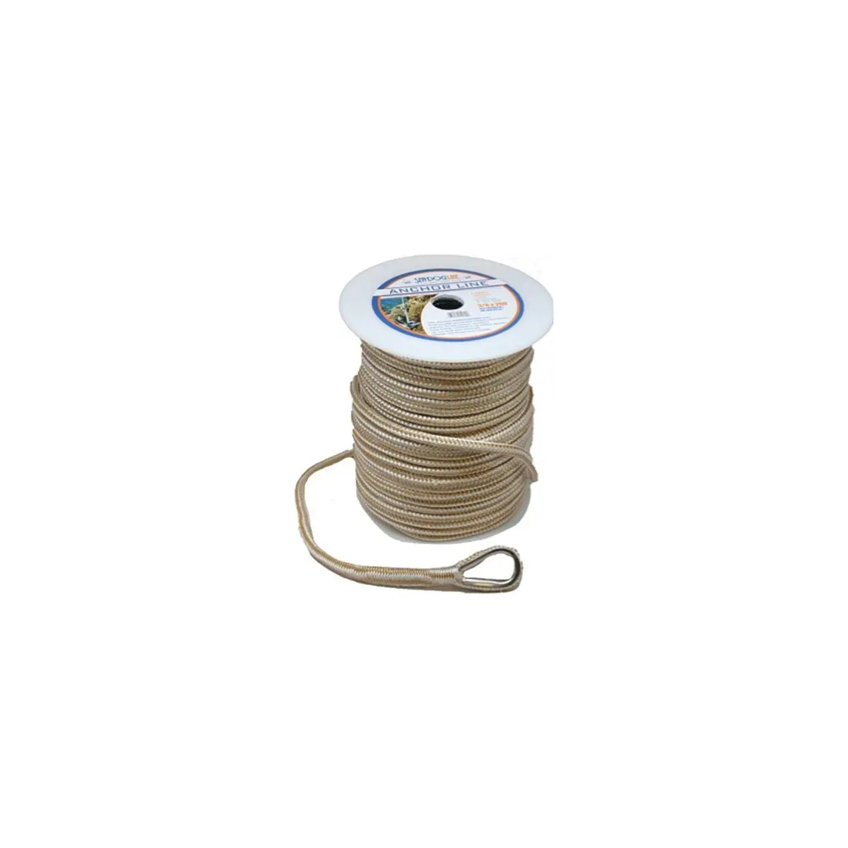 Sea Dog 302110100G/W-1 Premium Double Braided Nylon Anchor Line Gold/White, 3/8" Ã— 100' 1