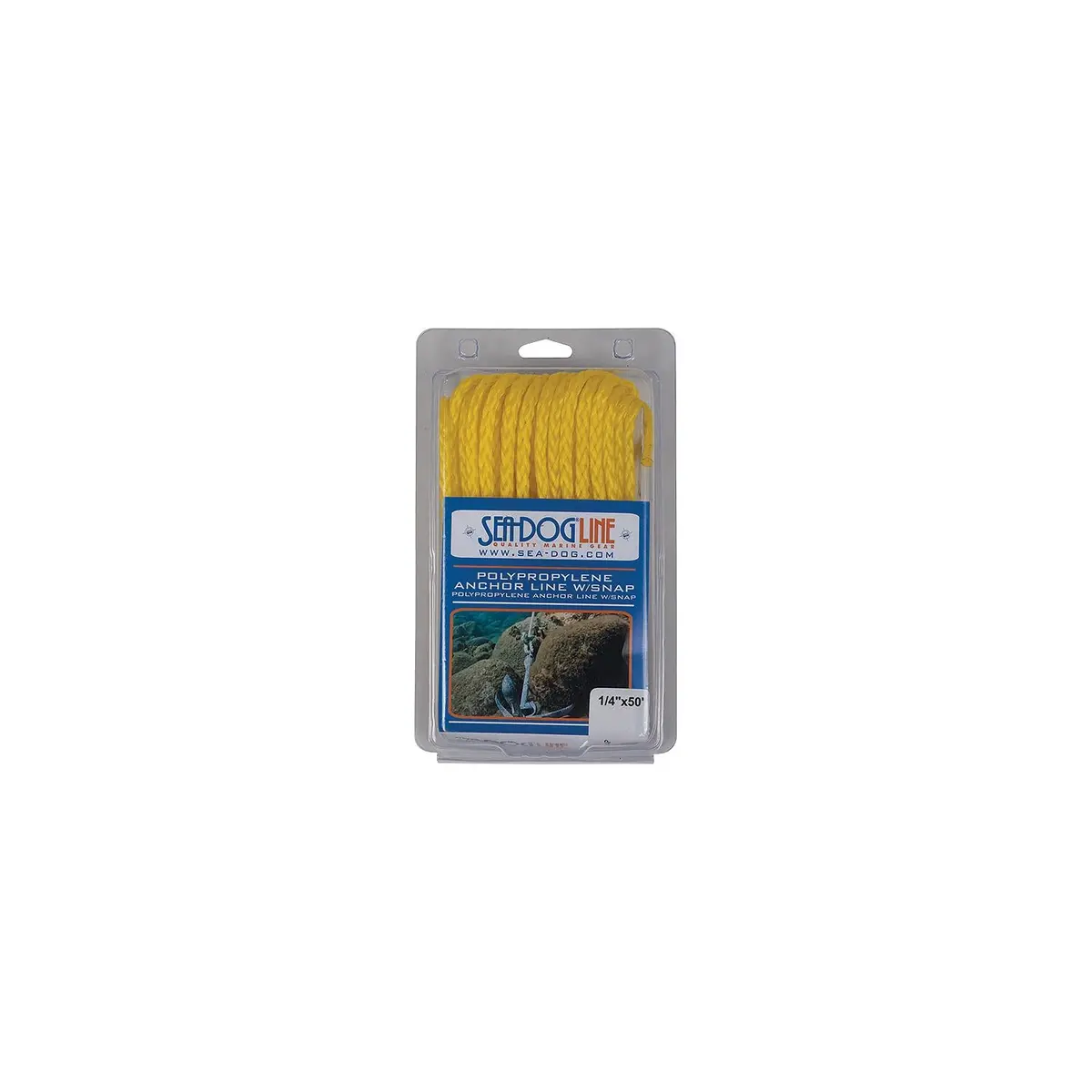 Sea Dog 304210100Yw-1 Hollow Braid Poly-Pro Anchor Line With Steel Snap 1
