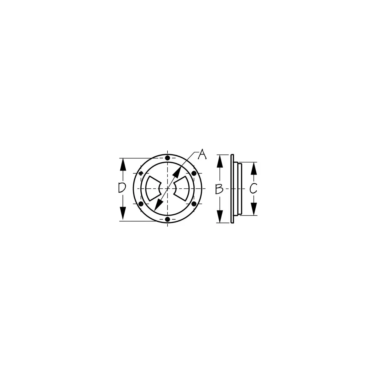 Sea Dog 336365-1 Quarter-Turn Deck Plate W/Internal Collar 1