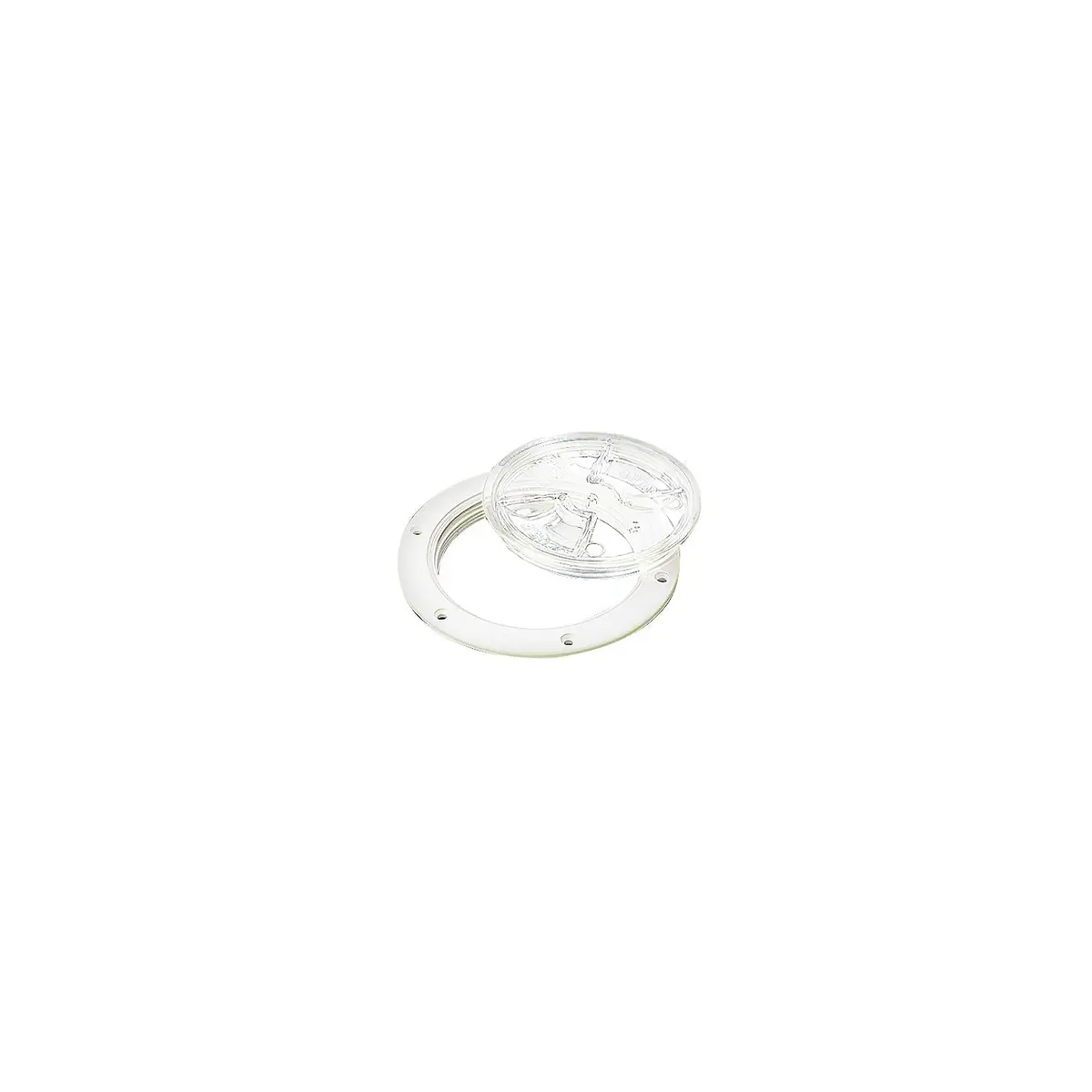 Sea Dog 337161-1 Sea-Dog White Screw Out Deck Plate W/Clear Cover, 6-1/2" 1