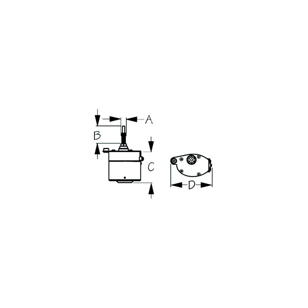 Sea Dog 412328B-3 Standard 12V Wiper Motor, Stamped Powder Coated Steel & Stainless, 2-1/2" Shaft 1