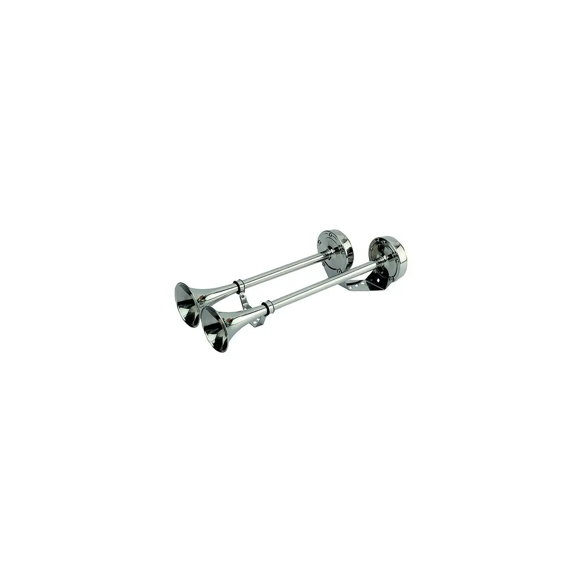 Sea Dog 431540-1 Seadog Maxblast 5 Amp 123 Db 24V Dual 18-1/4" Trumpet Horn, Stainless & Molded Motor Housing 1