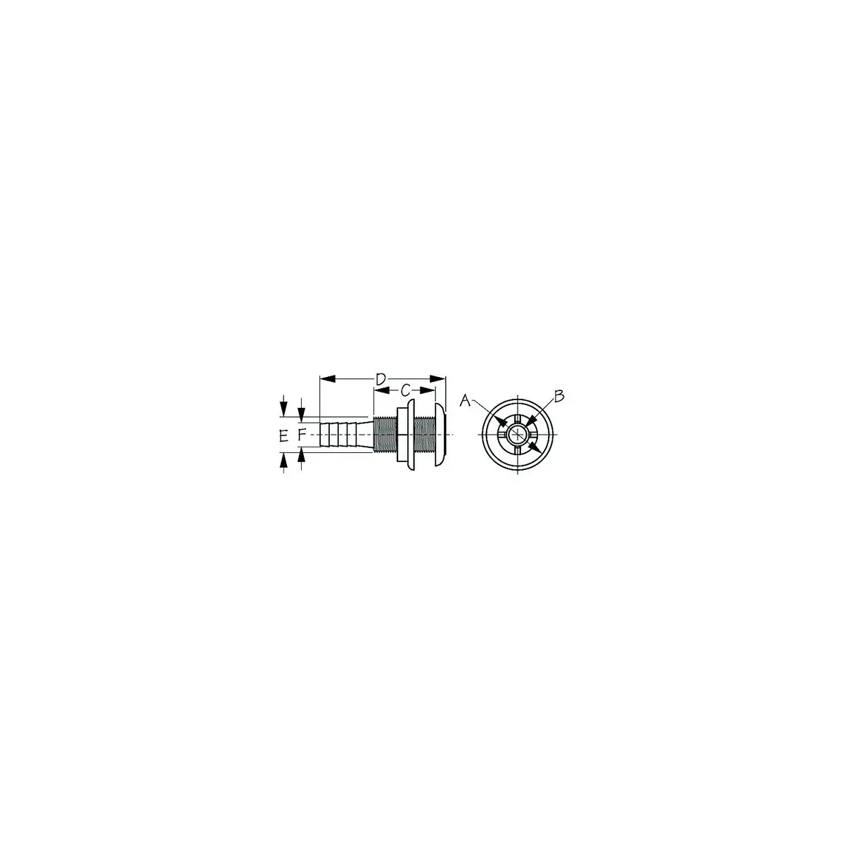 Sea Dog 520750-1 Thru-Hull Fitting 3/4" 1