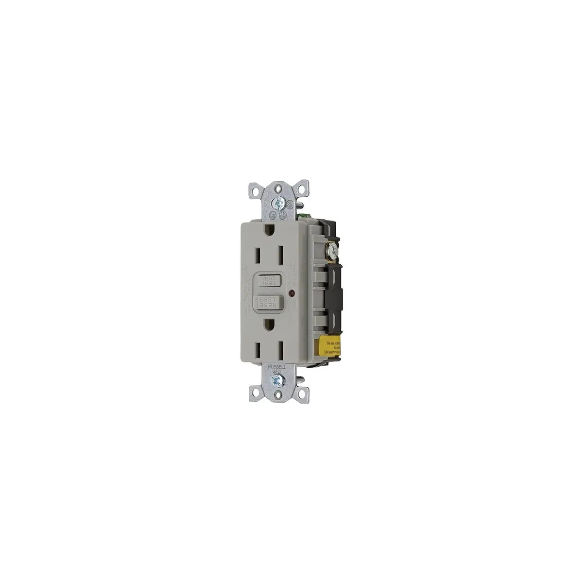 Hubbell Gfrst52mgy Gfci Duplex Receptacle W/Cover Plate, Gray 1