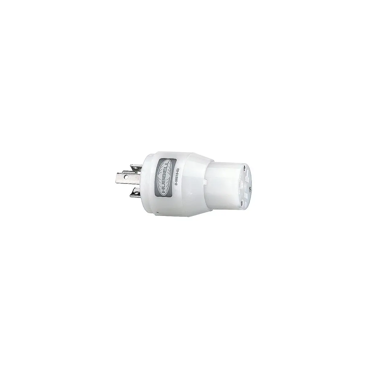 Hubbell Hbl21cm29 White 15A/20A 125V Straight Blade Female Plug To 20A 125V, Twist Lock Locking Male Adapter 1