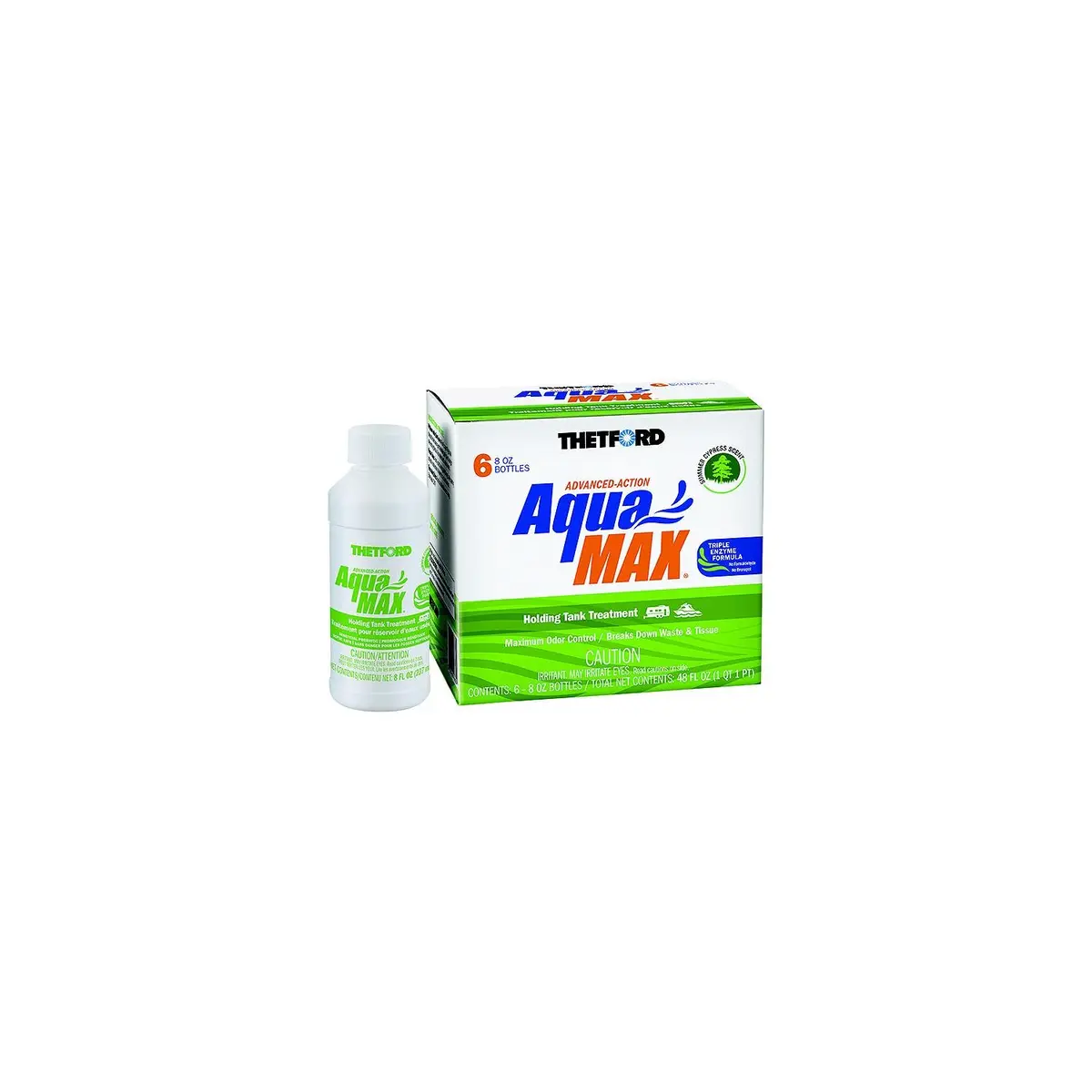 Thetford 96689 Aquamax Holding Tank Treatment, 6-Pack 8Oz Liquid, Summer Cypress Sent 1