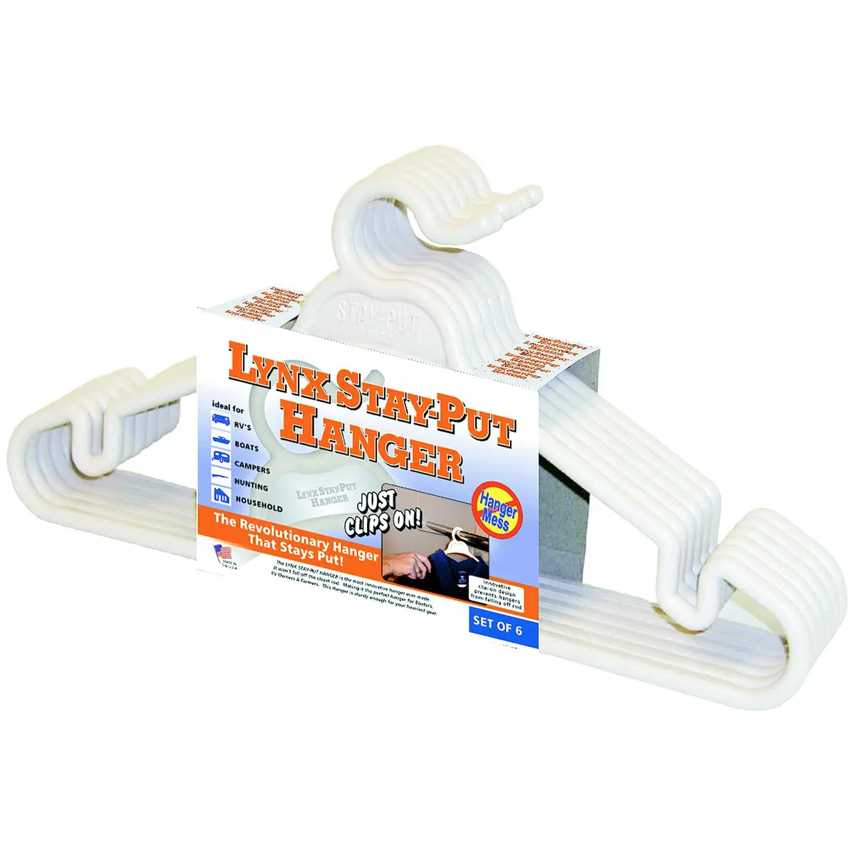 Tri-Lynx 1200W Stay-Put Hanger, 6/Pk 1