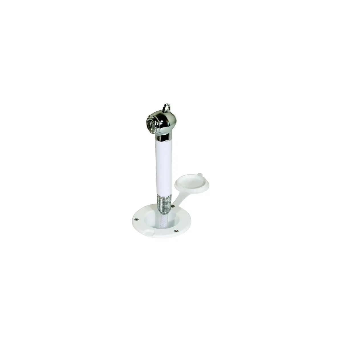Scandvik 10298 Recessed Transom Shower White W/ 13' Nylon Hose, Horizontal Mount Only 1