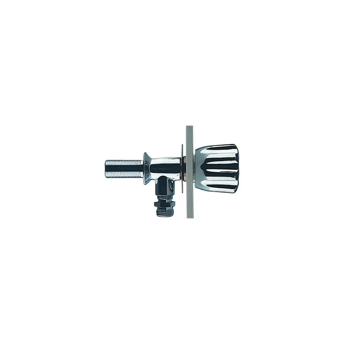 Scandvik 10091P Chrome Plated Brass Compact Cold Tap, For Shower Control, Chrome Plastic Knob, Bulkhead Or Counter Mount 1