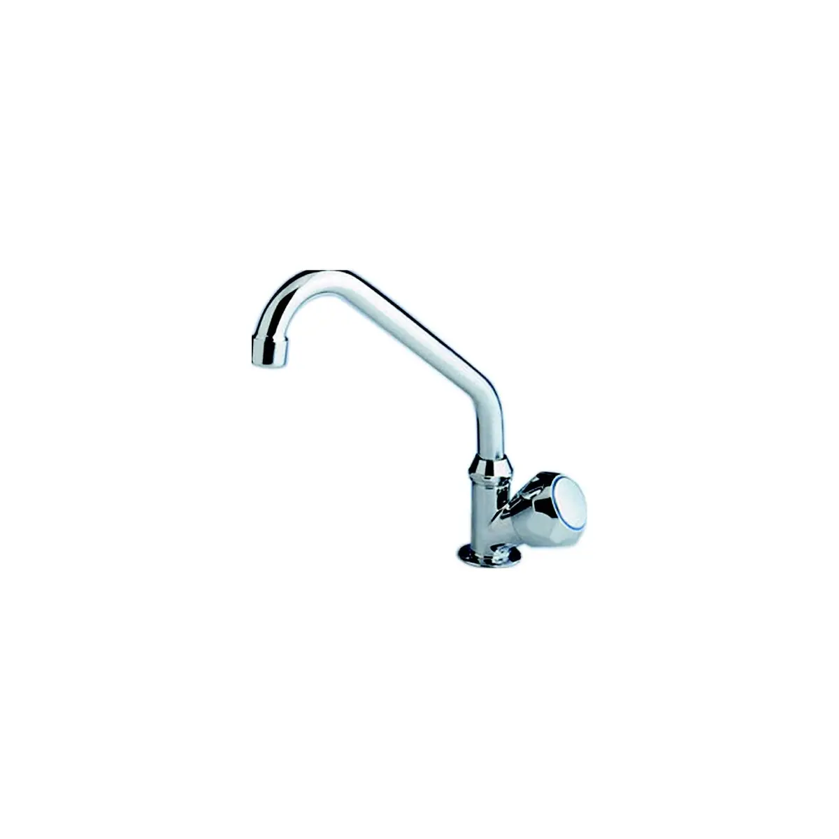 Scandvik 10169P Standard Cold Water Tap W/ Double Bend Swivel Spout, Standard Knob 1