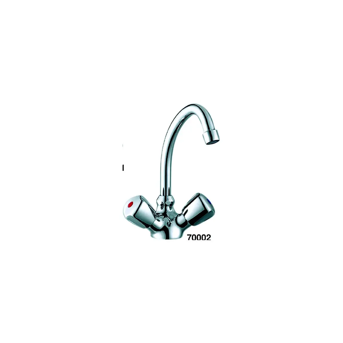 Scandvik 70002 Chrome Plated Brass Classic Swivel J-Spout Galley Mixer Faucet 1