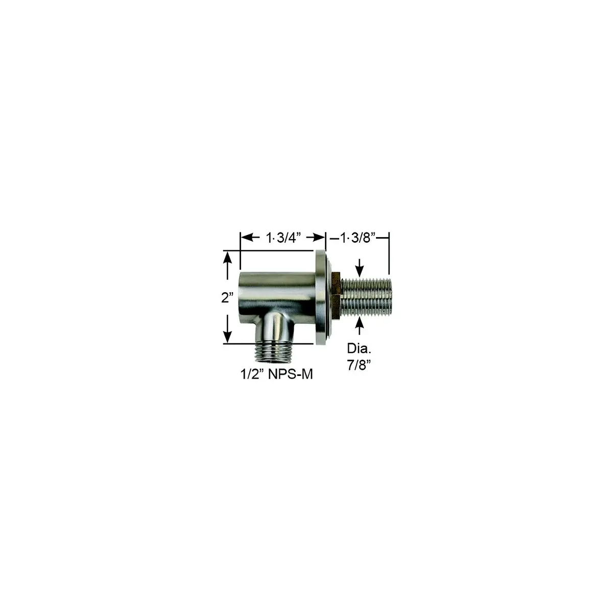 Scandvik 74165 Stainless Steel Bulkhead Elbow Connector, 1/2" Nps 1