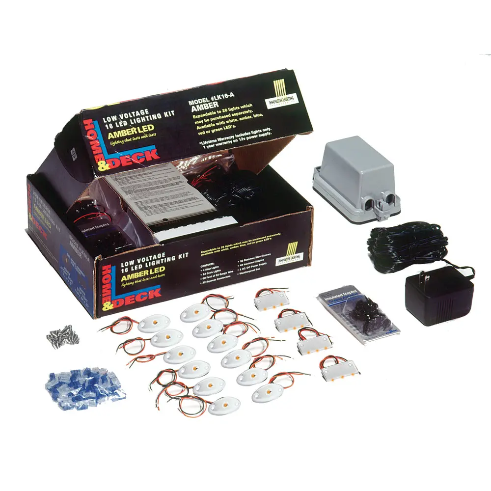 Innovative Lighting 090-1100-4 Deck & Dock Led Kit Amber Led/White Housing 1