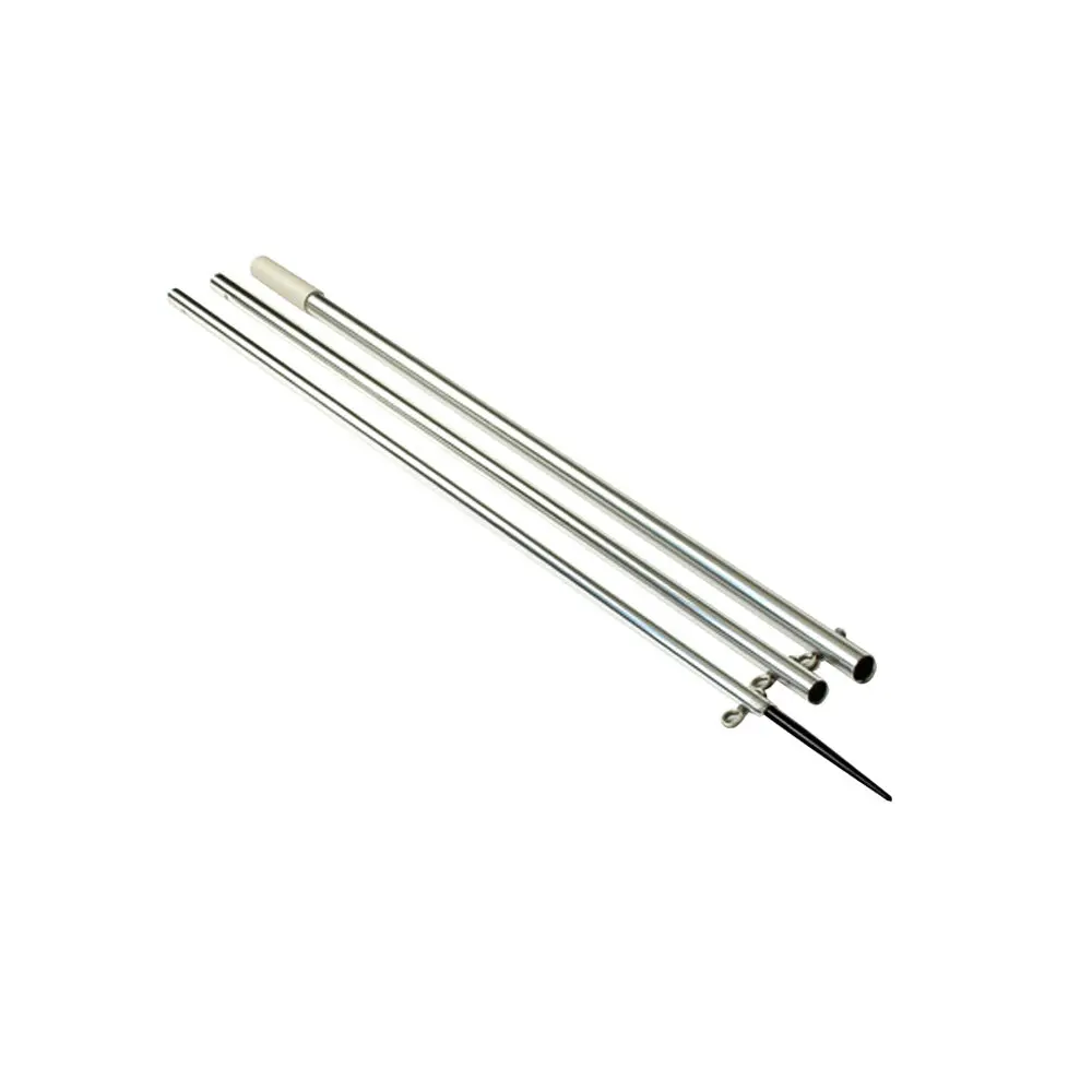 Lee's Tackle Mx8713cr 13' Bright Silver Center Rigger Pole W/Black Spike 1-3/8" 1