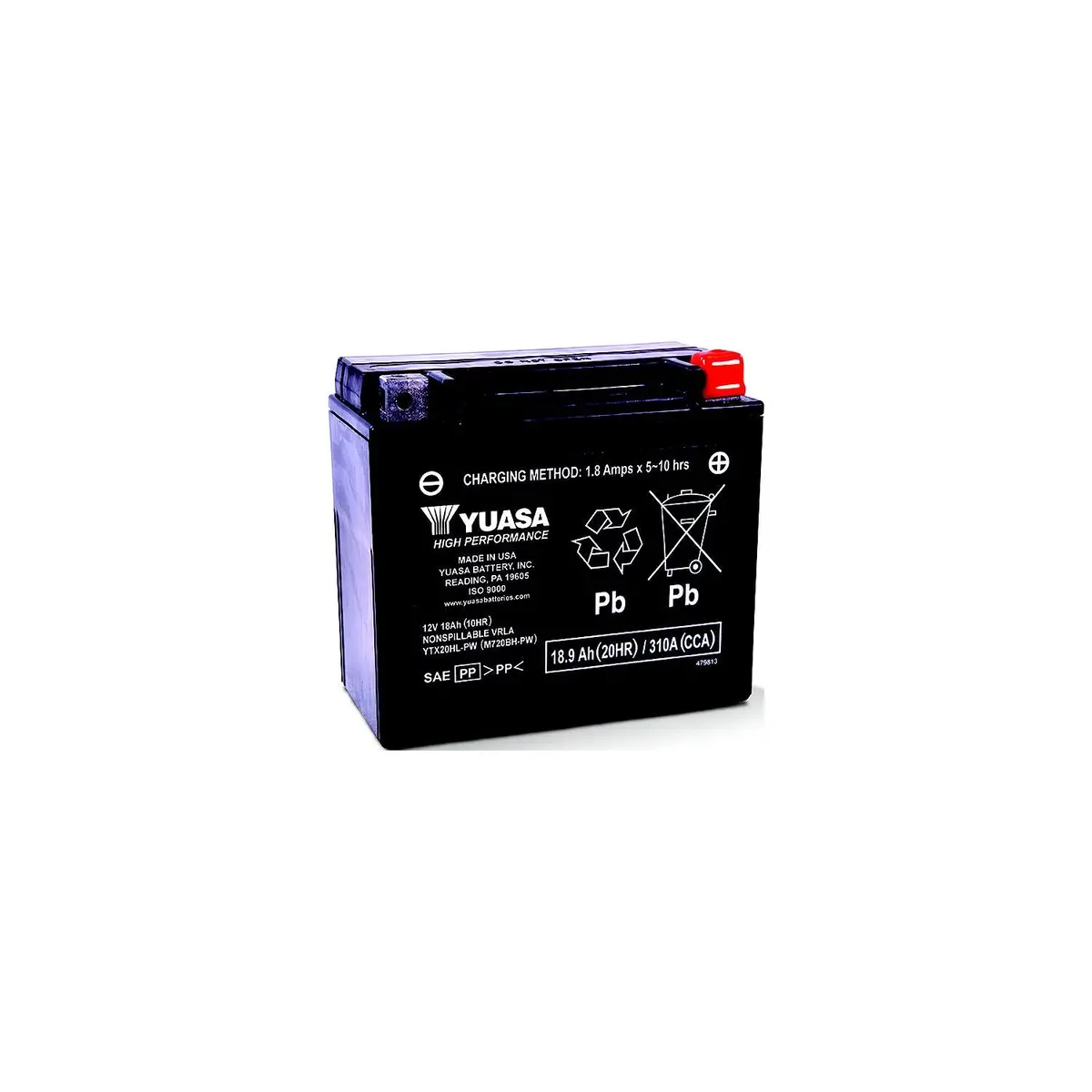 Yuasa Battery Inc. Yuam7212a Yuasa High Performance, Factory Activated Maintenance Free Battery 1