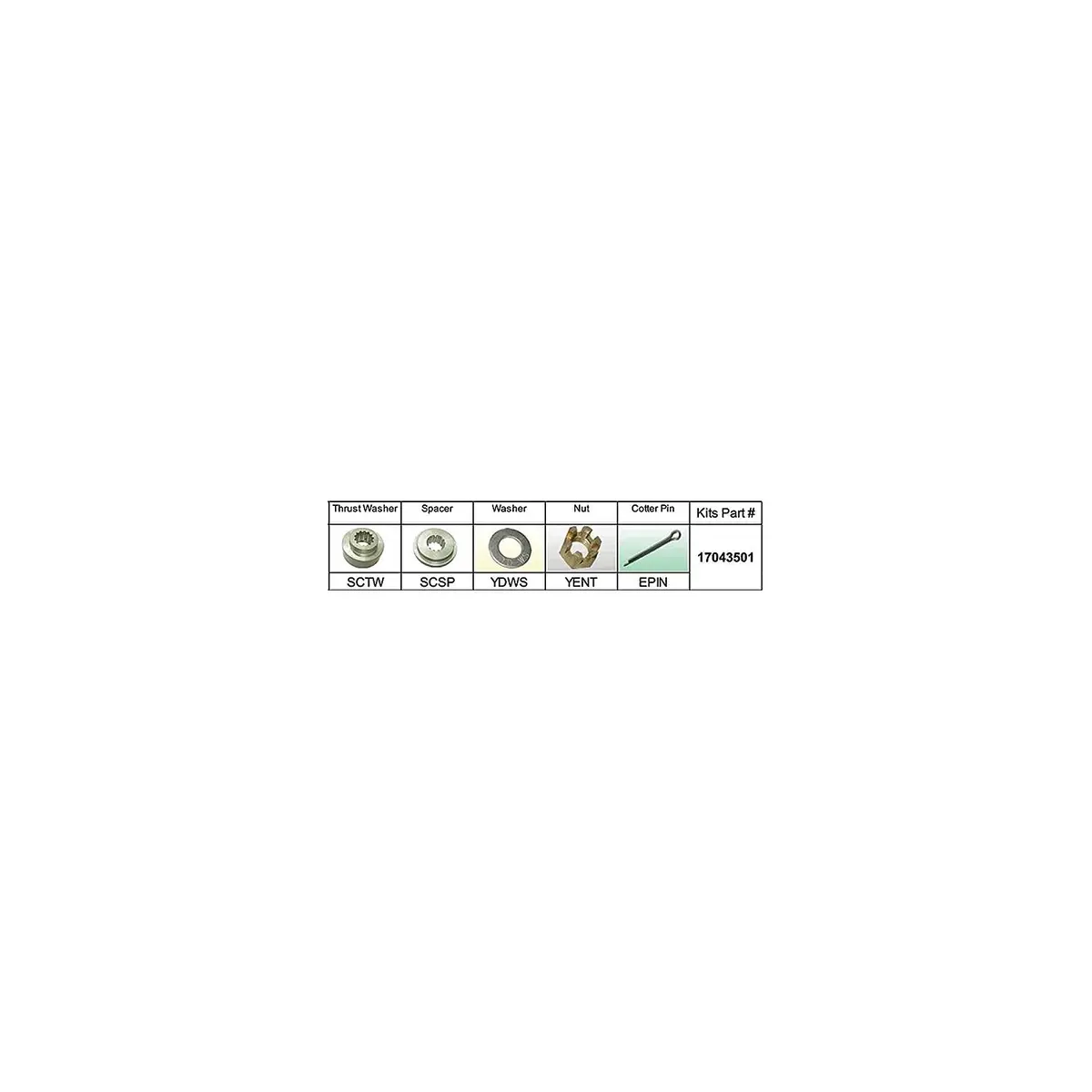 Solas Propeller 17043501 Solas Fixed Hub Prop Hardware Kit Suzuki, Type C 1