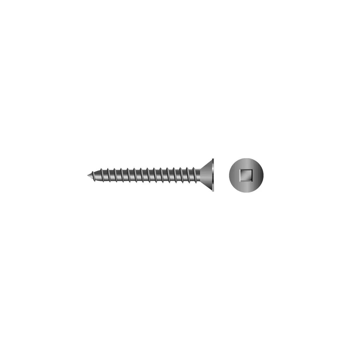 Seachoice Sc3664 Square Tapping Screw Flat Head,#8 X 1" 1