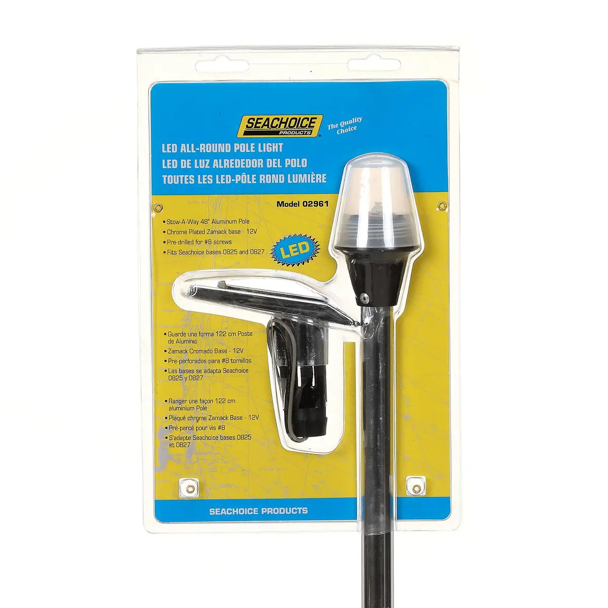 Seachoice 2961 Led All-Round Light For Boating, Stow-A-Way Aluminum Light, 48 In. 1
