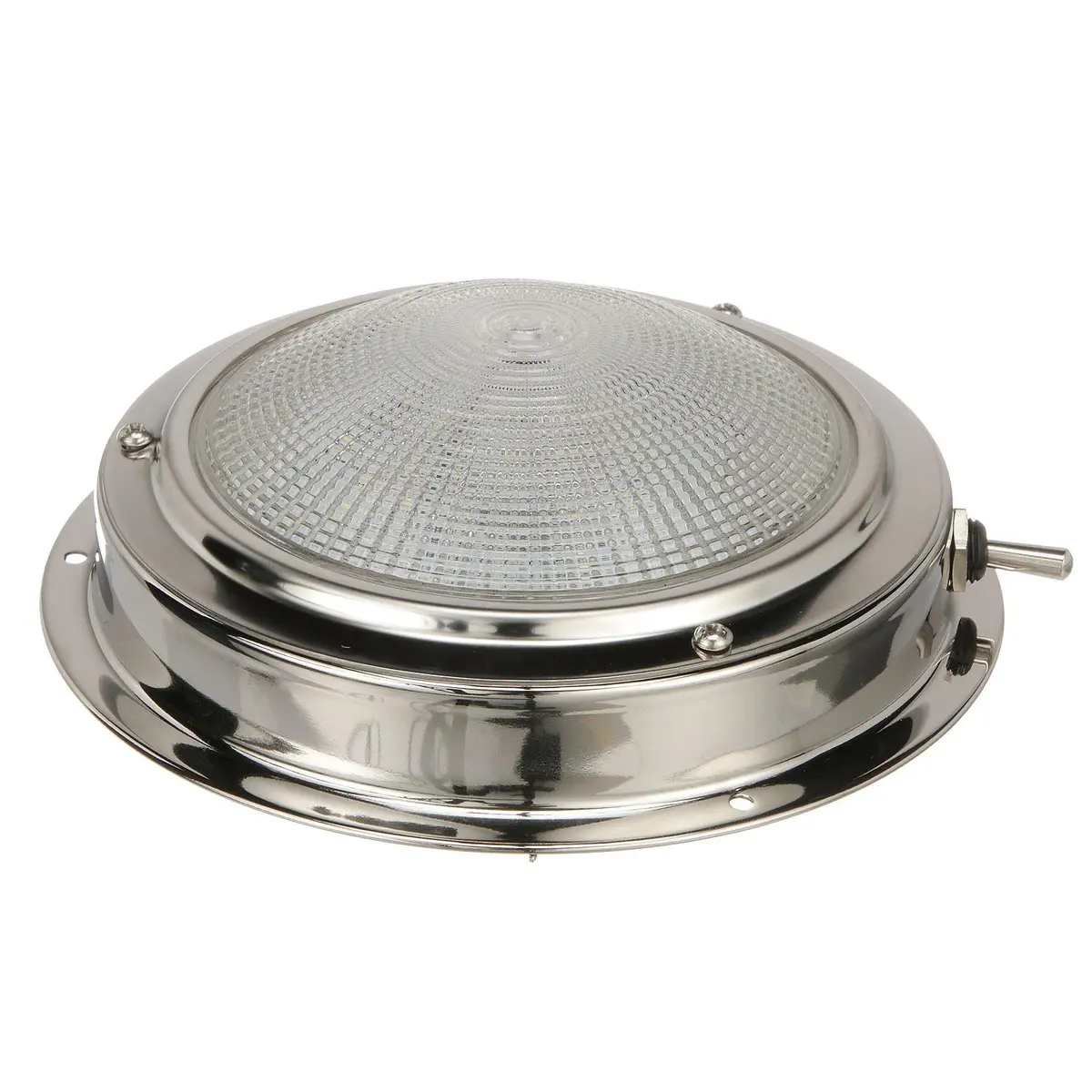 Seachoice 3291 Led Surface-Mount Dome Light, Bright White, Ss Flange, 5 In. Diameter 1