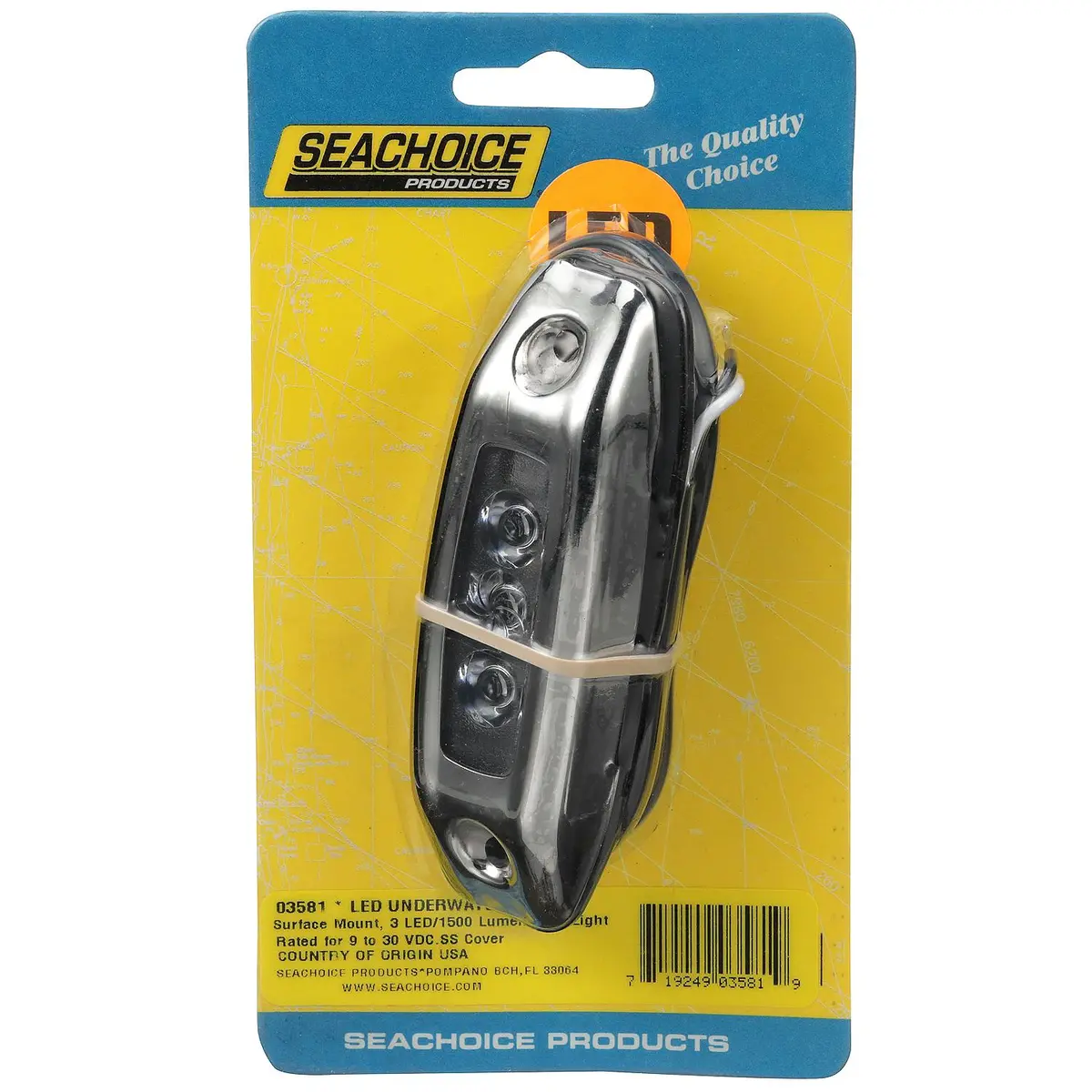 Seachoice 50-03581 Water Dragon Led Underwater Light, 3 Blue Leds, 1,500 Lumens 1