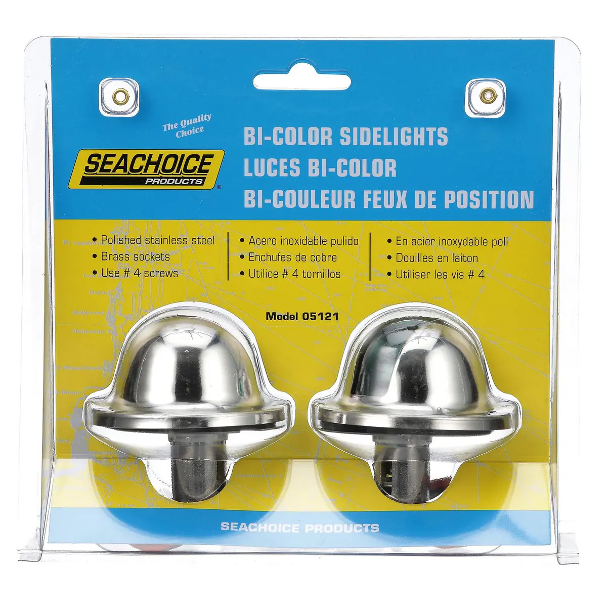 Seachoice 5121 Stainless Steel Side Light Set (P&S), 1Nm Visibility, For Sail Or Powerboats Under 39' 2