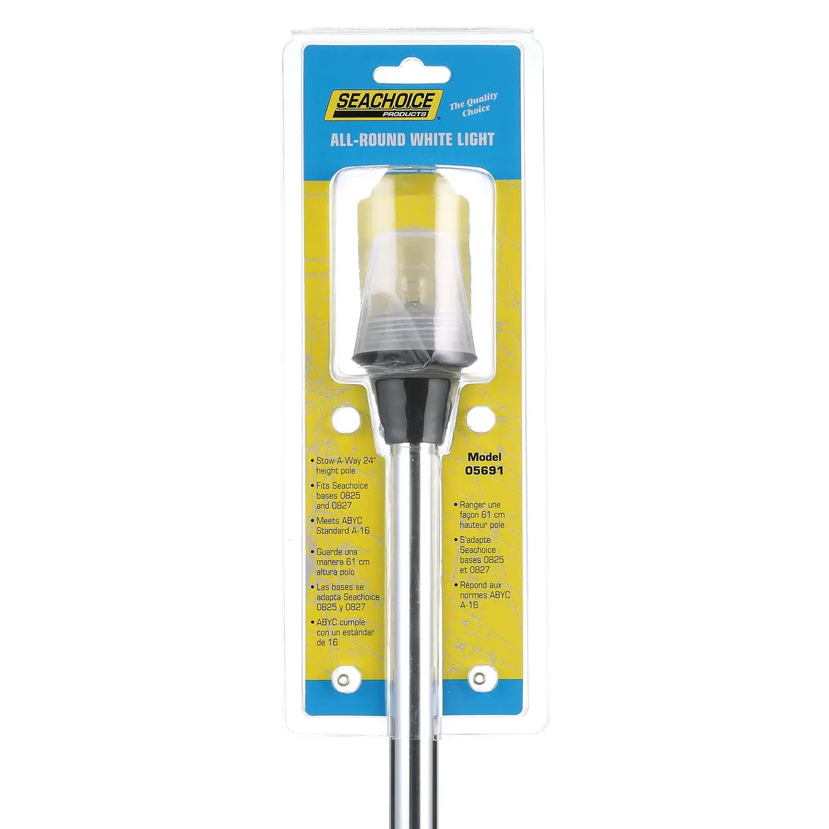 Seachoice 5691 Led All-Round White Light For Boating, Stow-A-Way Aluminum Light, 23-9/16 In. 1