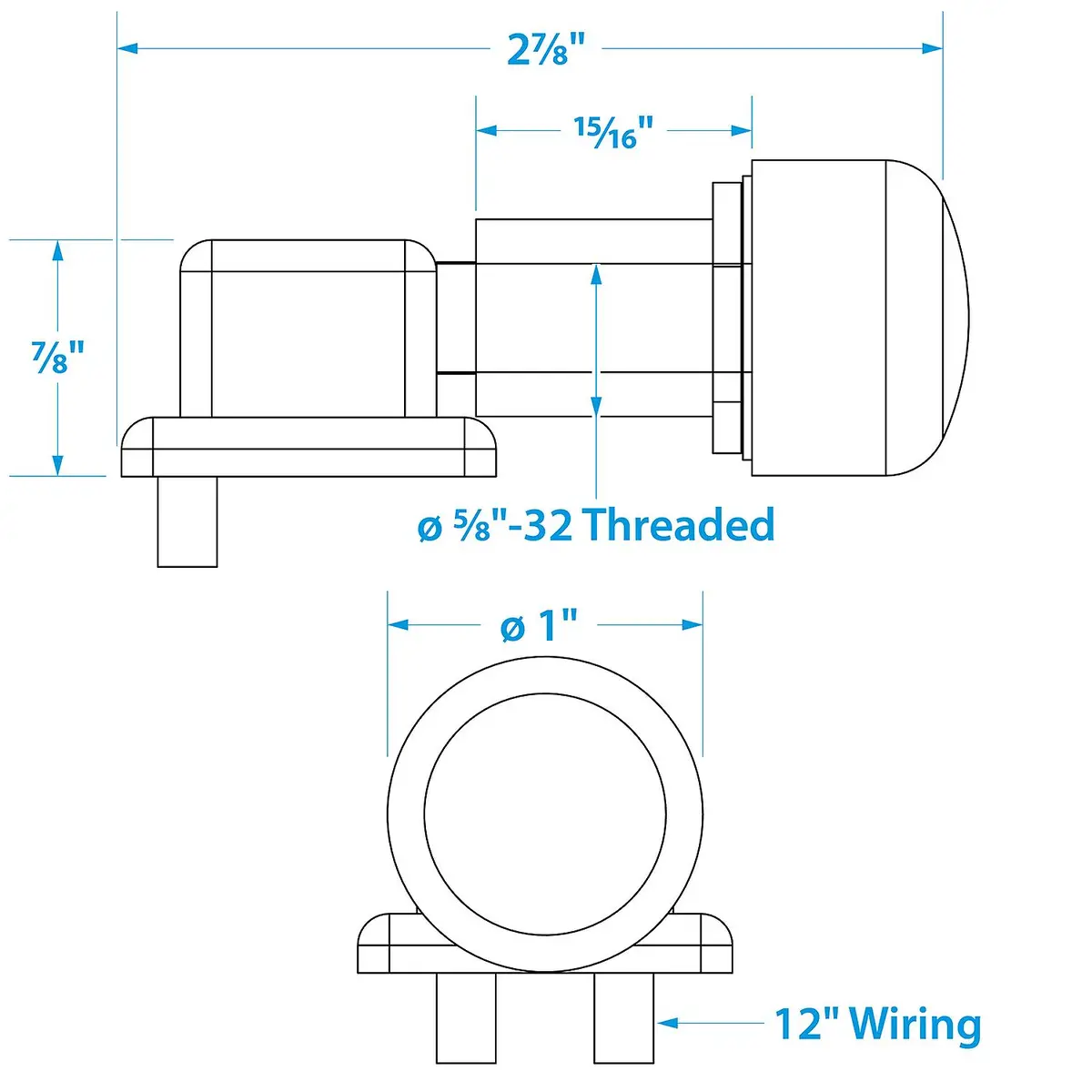 Seachoice 11761 2-Position Off/Momentarily On Push Button Switch, 6-36V, 18 Gauge Wire Leads 2