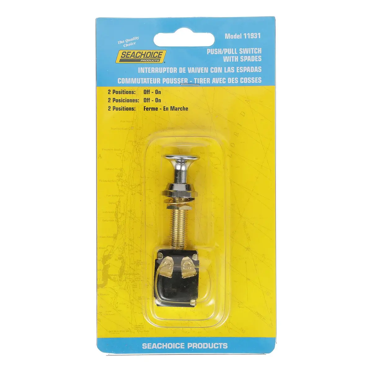 Seachoice 11931 2-Position Push-Pull Switch, Off/On 1