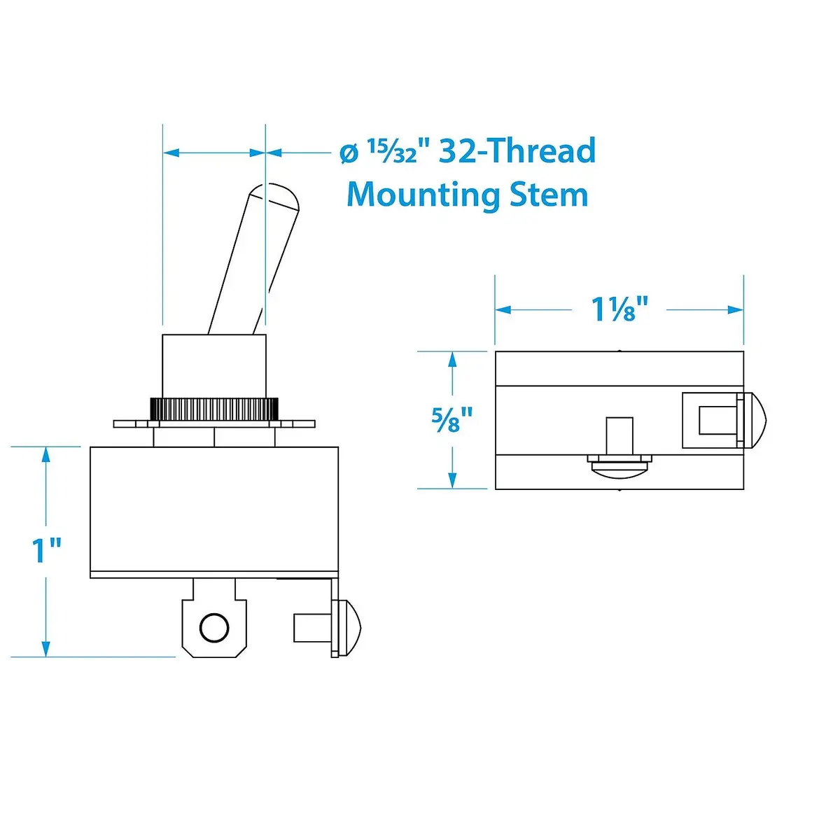 Seachoice 12101 2-Position Boat Toggle Switch, Off/On 1