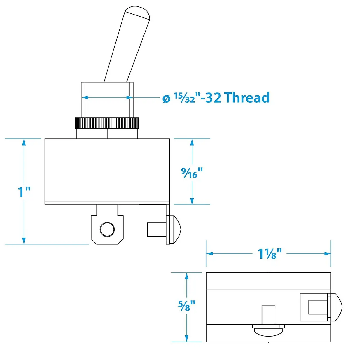 Seachoice 12151 2-Position Heavy Duty Toggle Switch, Off/Momentary On 1