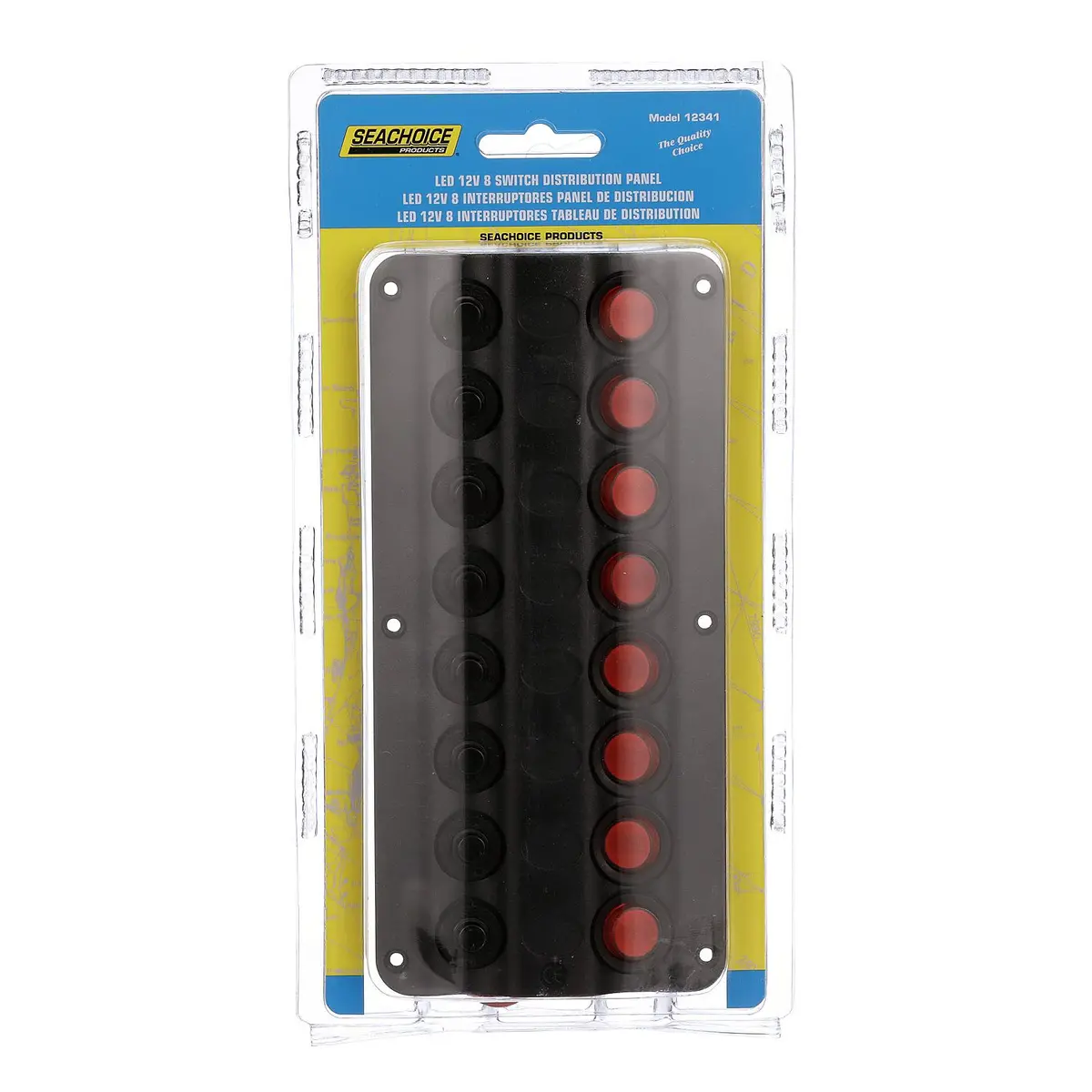 Seachoice 12341 Led 12V 8-Switch Distibution Panel, Pre-Wired, Boat Panel Mount 1