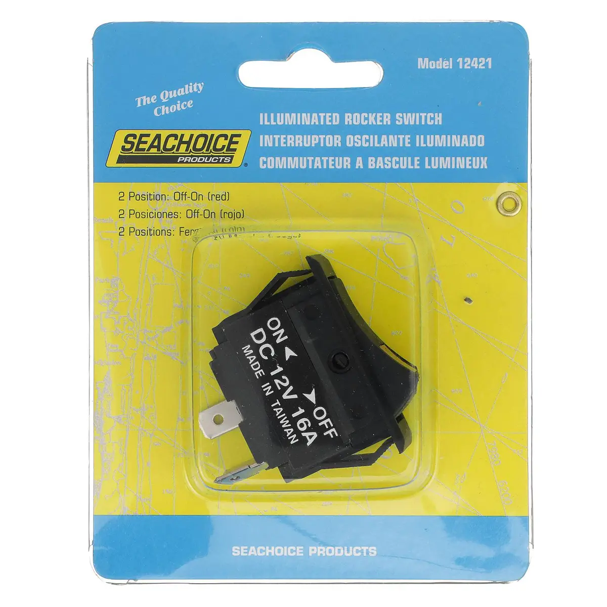 Seachoice 12421 Illuminated Rocker Switch, 3 Terminal, On/Off 2