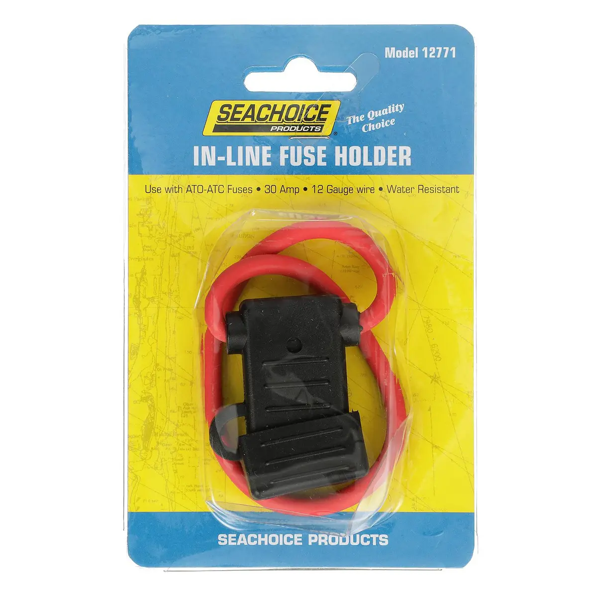Seachoice 12771 In-Line Fuse Holder, Waterproof, 30 Amp Fuse 1