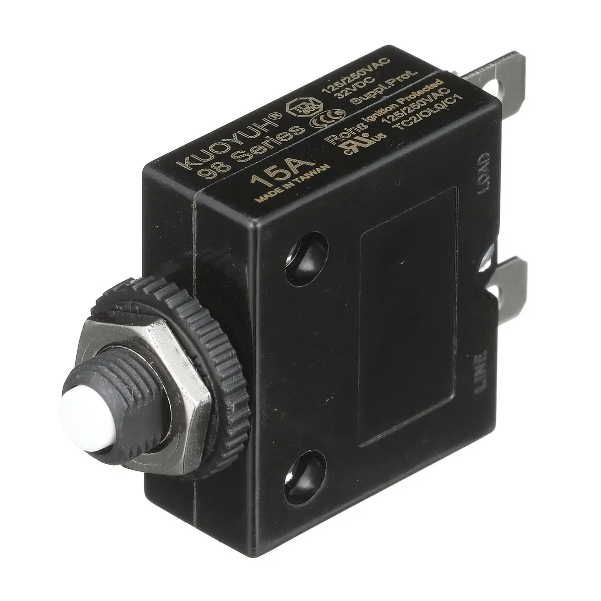 Seachoice 13131 Circuit Breaker, Push To Reset, 15 Amp 1