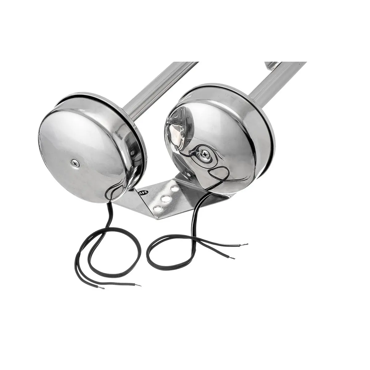 Seachoice Hyf-305Lt-24V Dual Trumpet Electric Horn, Stainless Steel, 123 Db Rating, 24V, 5 Max Amps, 18-1/2 In. L 1