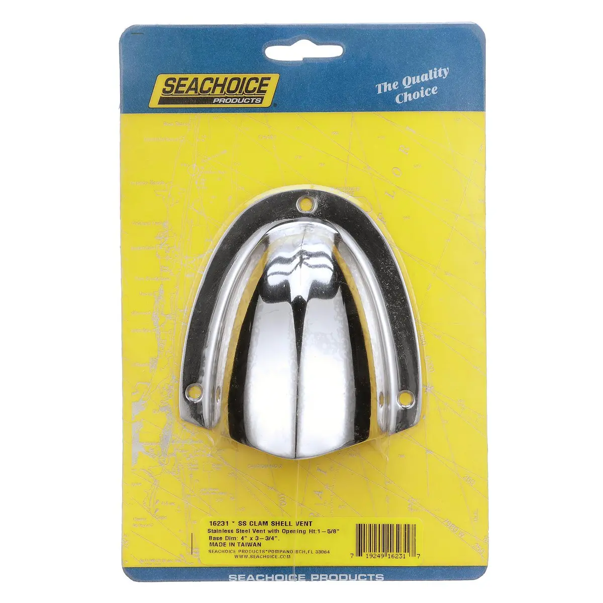 Seachoice 50-16231 Stainless-Steel Clam Shelll Ventilator 3-3/4" X 3-3/4" X, 1-7/8" 1