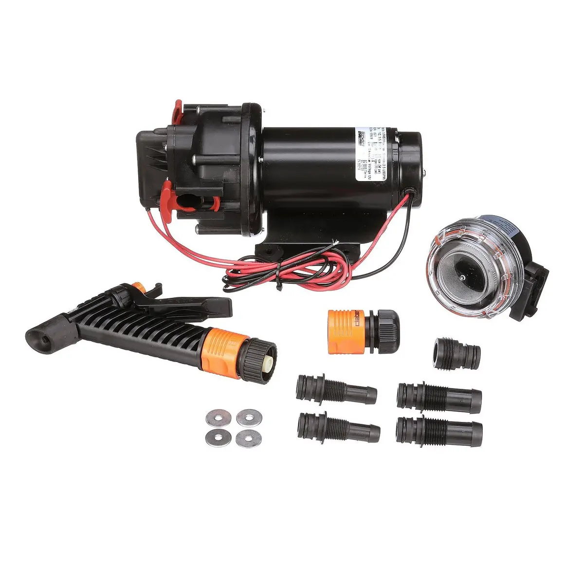 Seachoice 10-13399-03Sc Wash Down Pump, 3.5 Gpm @ 41 Psi, 12V Dc, Includes Spray Nozzle And Inlet Strainer 1