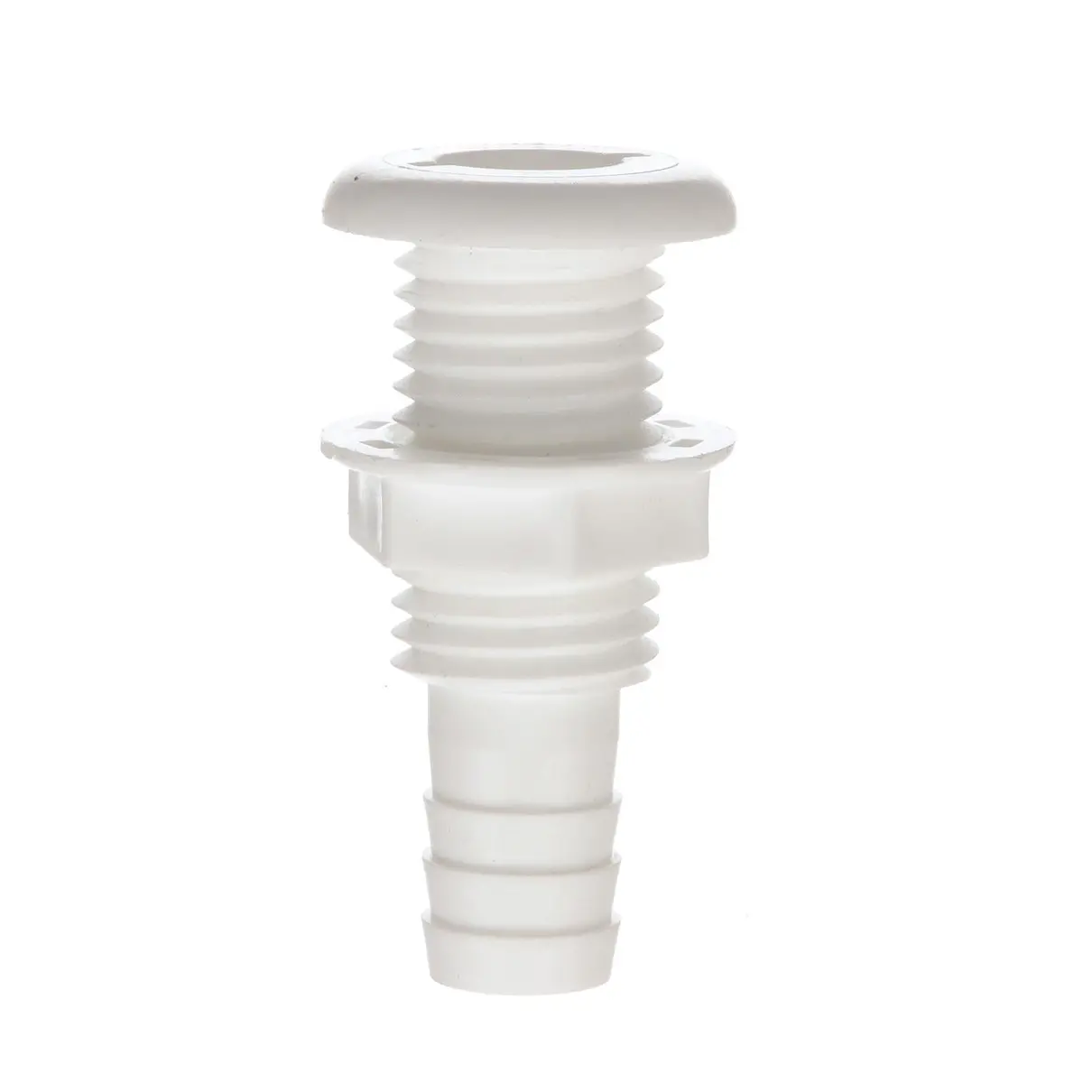 Seachoice 50-18051 Thru-Hull Connector W/ Broad Flange, Fits 3/4 In. Id Hose, 1-1/4 In. Max Hull 1