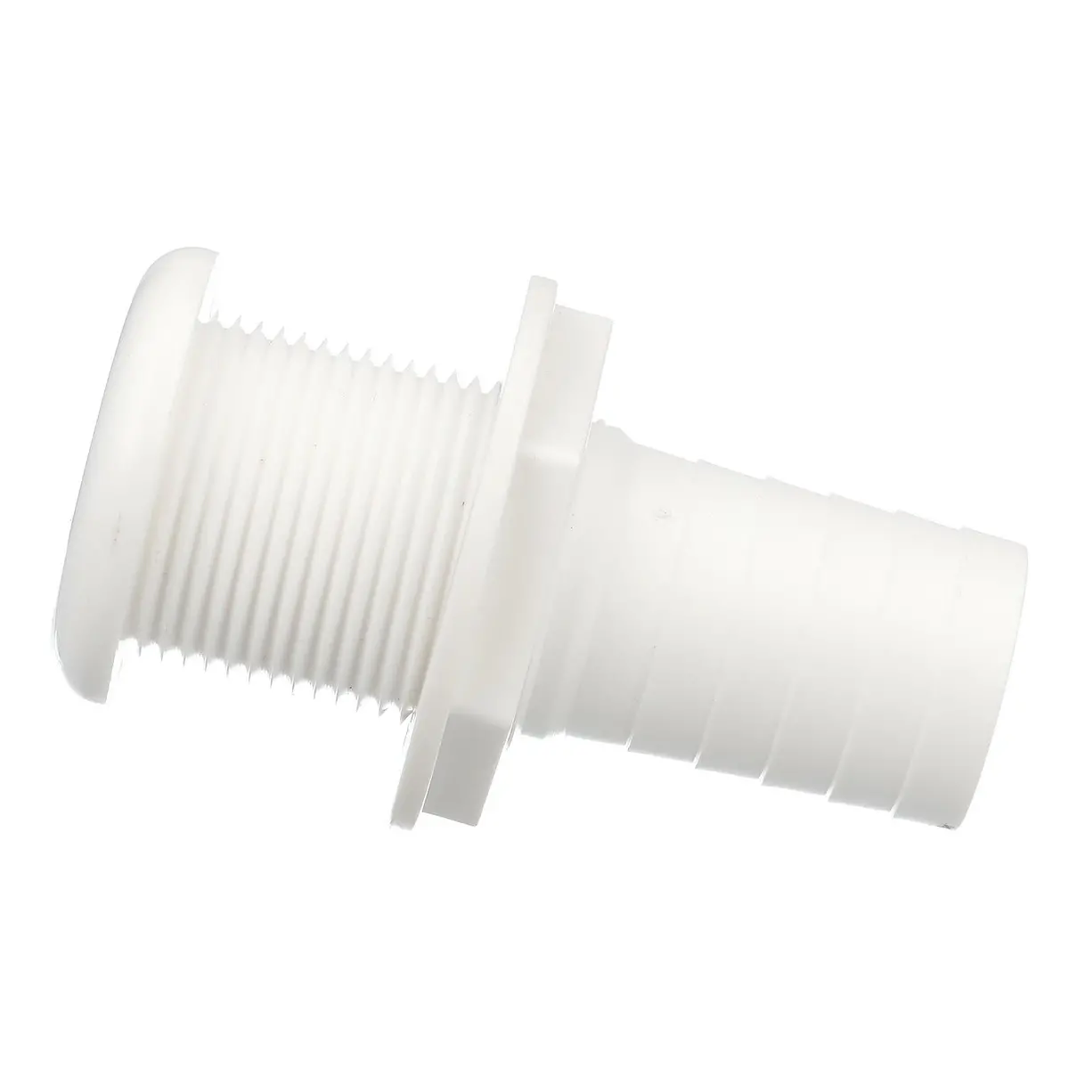 Seachoice 50-18091 Thru-Hull Connector W/ Broad Flange, White Finish, 1.125 In. 2