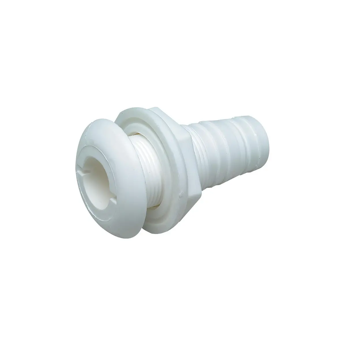Seachoice 50-18011 1/2" White Plastic Thru-Hull W/Broad Flange 1