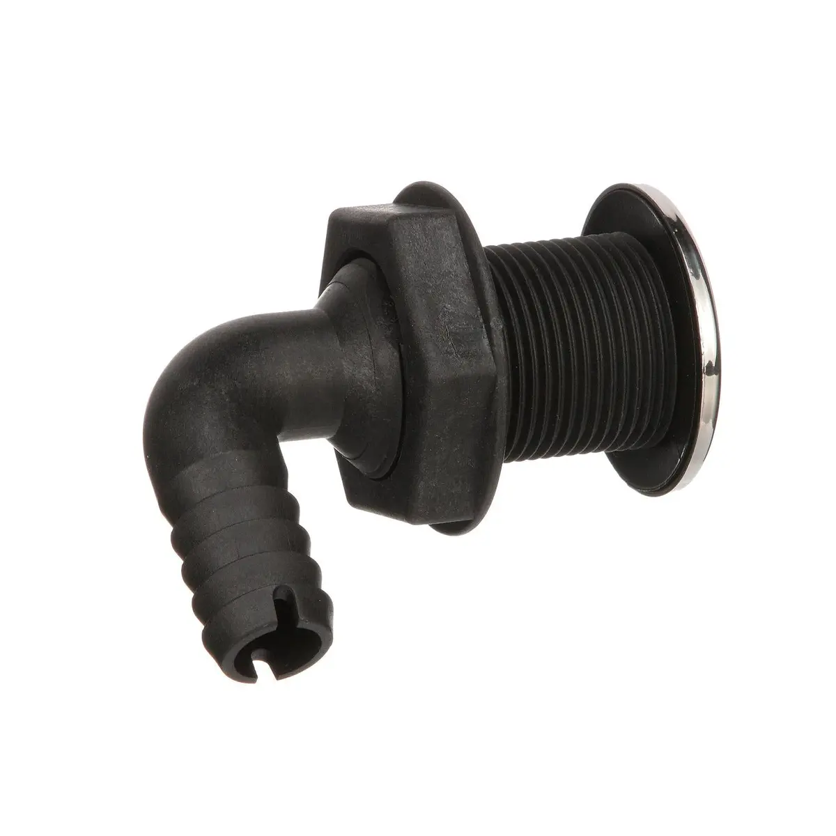 Seachoice 50-18541 90-Degree Thru-Hull Connector, Fits 3/4 In. Id Hose, 1-3/8 In. Max Hull, White 1