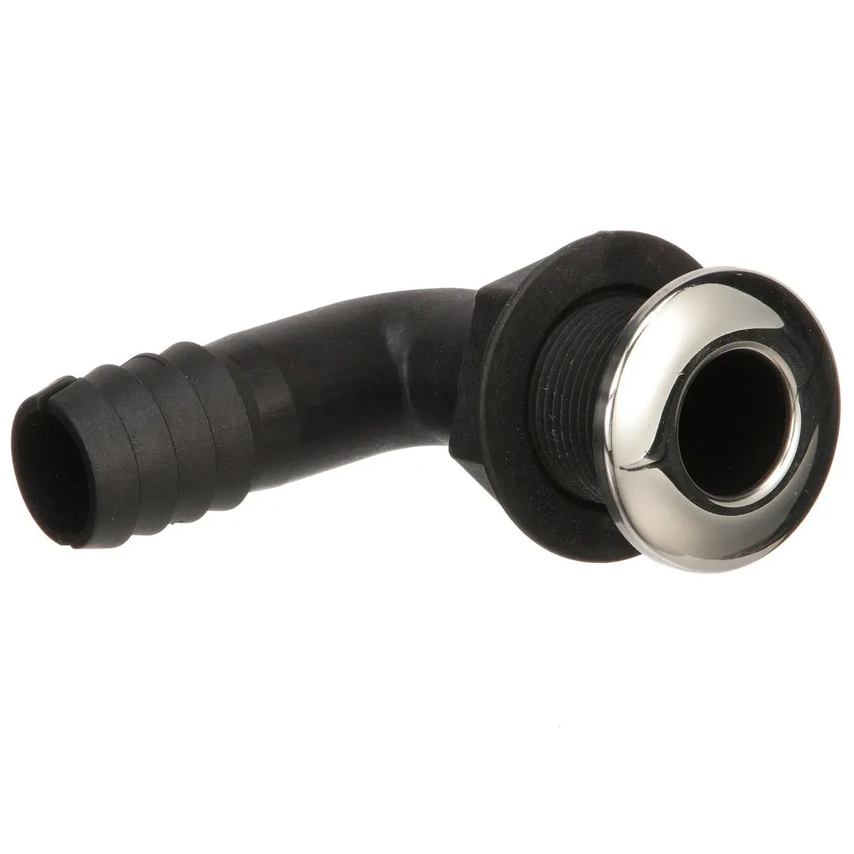 Seachoice 50-18561 90-Degree Thru-Hull Connector, Fits 1-1/8 In. Id Hose, 1-3/8 In. Max Hull 1