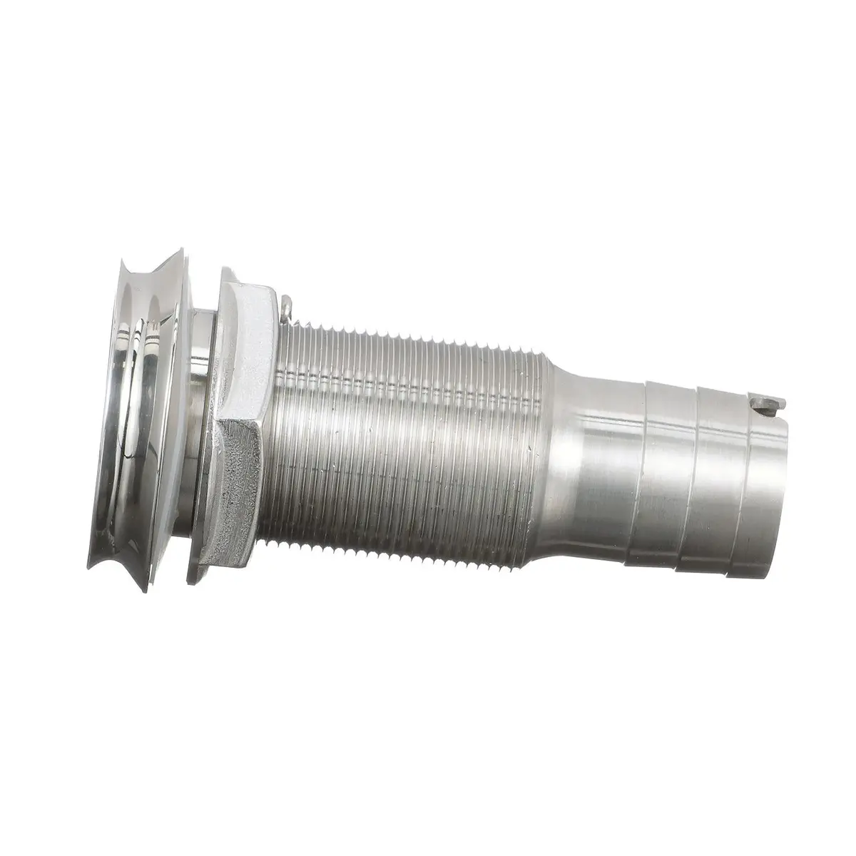 Seachoice 50-18611 Thru Hull Fitting, Mega-Flow Dripless, 316 Stainless Steel, Fits 1" Hose, 1-1/2" Max Hull 2