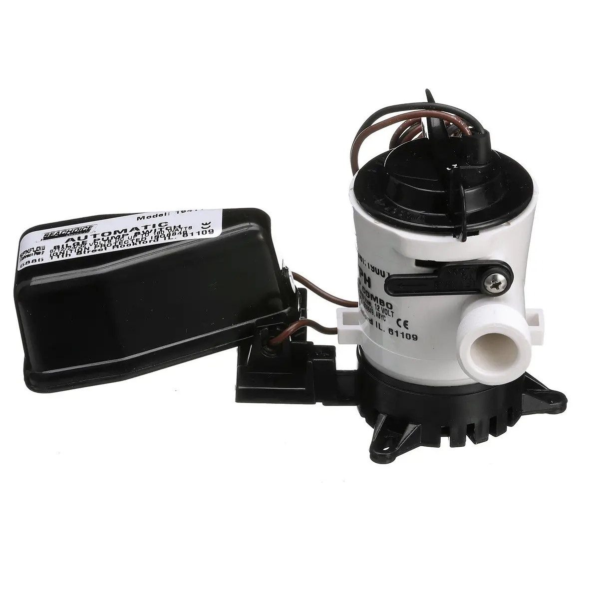 Seachoice 05703-01Sc Automatic Bilge Pump W/ Float Switch, 750 Gph, 3/4 In. Hose Size 1