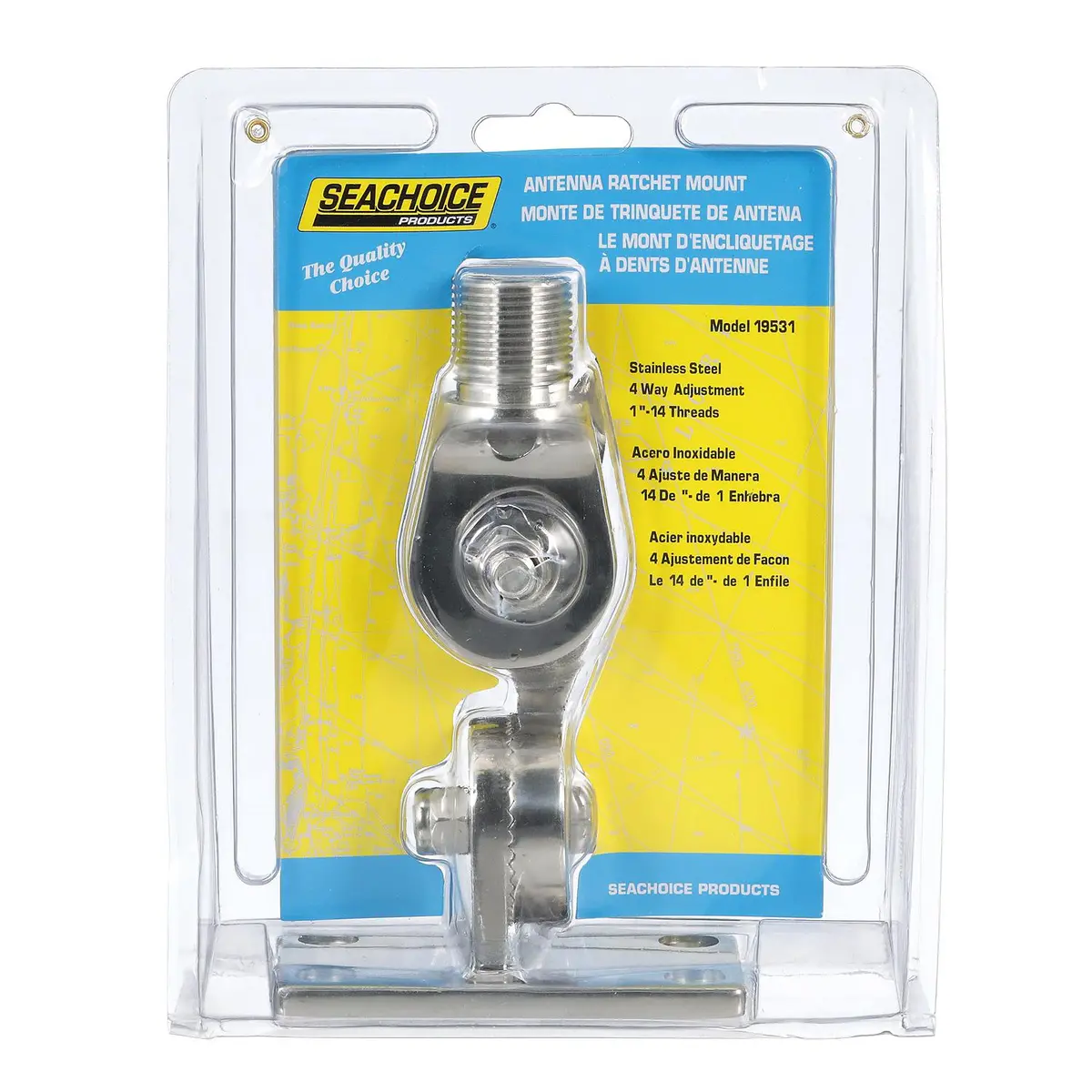 Seachoice 19531 Antenna Ratchet Mount Stainless Steel 1