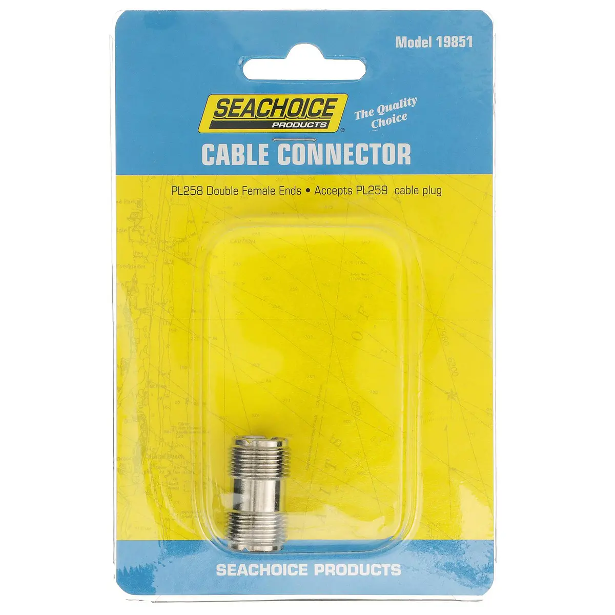 Seachoice 19851 Pl258 Double Male Adapter, Vhf Cable Antenna Connector 1