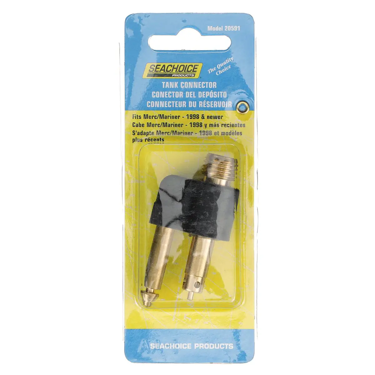 Seachoice 20591 Fuel Connector For Mercury (1998 And Newer), Male, 1/4 In. Npt 2